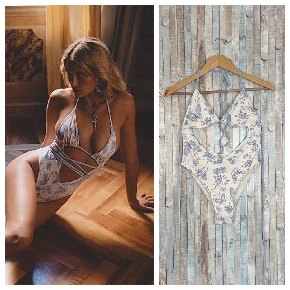 Frankies Bikinis M Sydney Sweeney Gemma One Piece Swimsuit Cut Out Butterfly